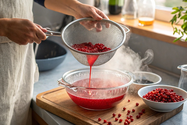 صاف کردن آب زرشک در تهیه شربت زرشک با حرارت 