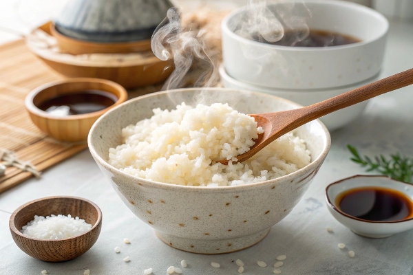 پخت برنج ژاپنی برای تهیه سوشی با خیار