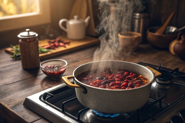 جوشاندن زرشک با آب در تهیه رب زرشک