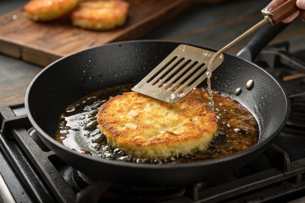 آماده کردن پنکیک سیب زمینی