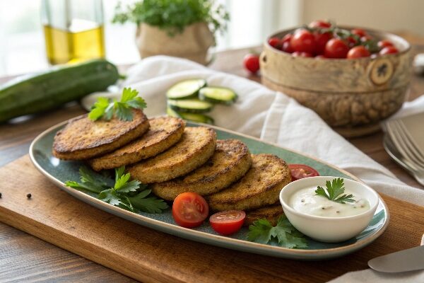 سرو کتلت بادمجان کبابی در کنار ماست