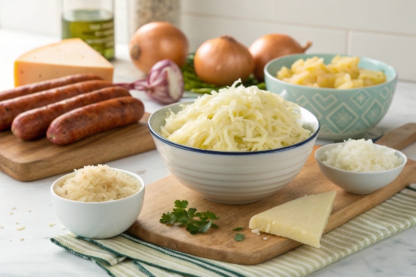 آماده‌سازی پیاز برای کتلت سوسیس
