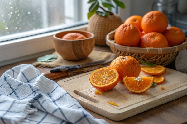 شستوشو و آمادهسازی نارنجها