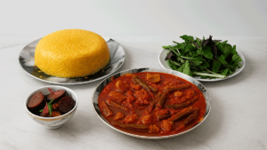 طرز تهیه خورشت بامیه با رب انار