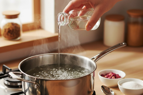 تهیه شربت برای کیک خیس زعفرانی با ماست