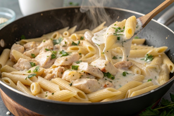 ترکیب نهایی و سرو پاستا