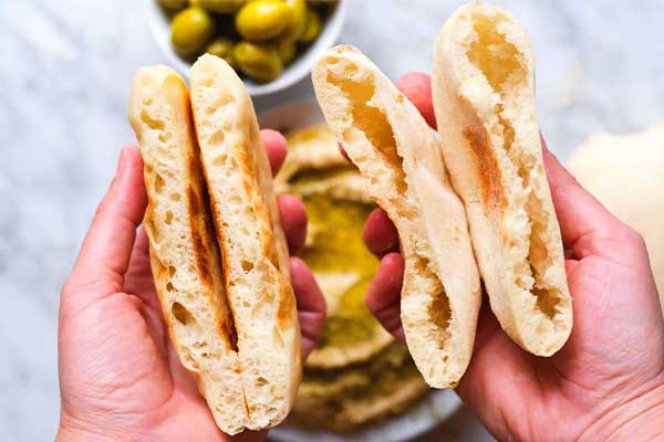 نان پیتا شاورما خانگی