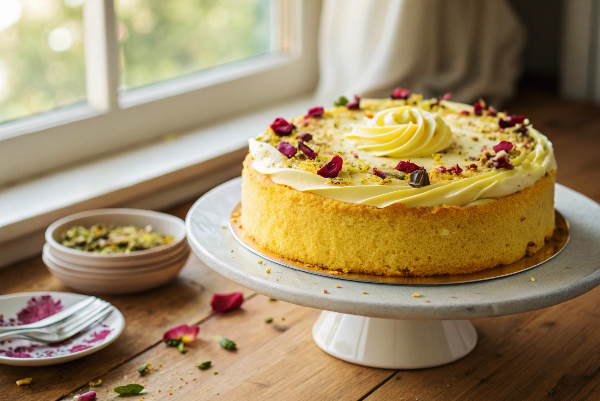 کیک زعفرانی با ماست