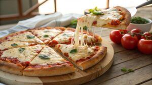 طرز تهیه پیتزا با پنیر موزارلا و پنیر پیتزا