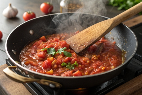 تهیه سس پاستا با گوجه و سیر