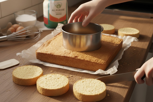 قالب زدن کیک در تهیه باگرکیک