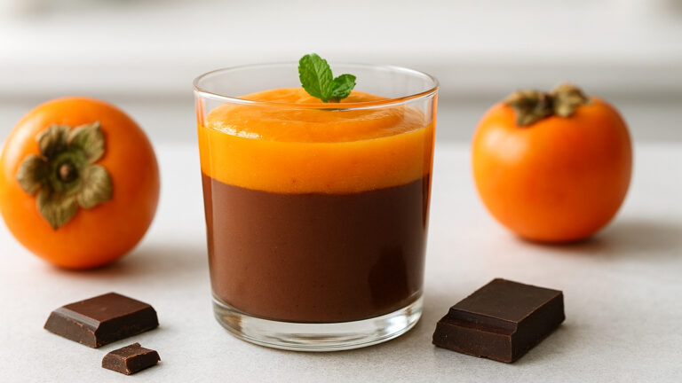 طرز تهیه موس شکلات و خرمالو