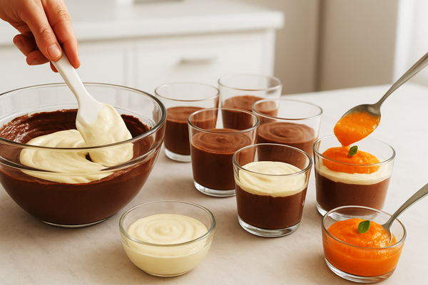 درست کردن موس شکلات و خرمالو