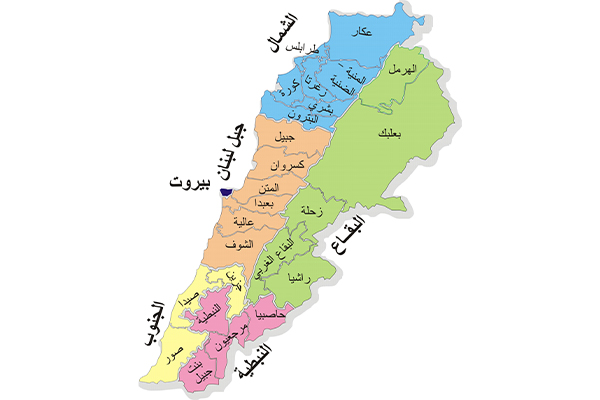 نقشه لبنان 