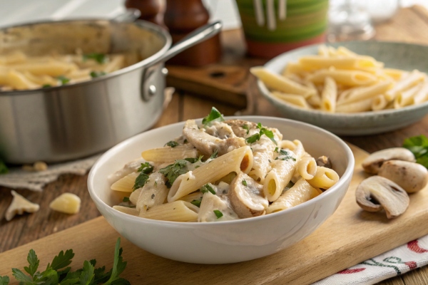 طرز تهیه پاستا پنه بدون خامه