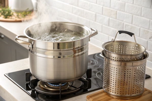 آماده کردن قابلمه و صافی