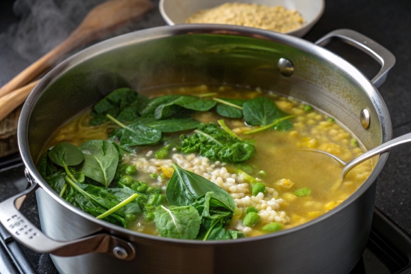 پخت اسفناج آش شلغم با اسفناج