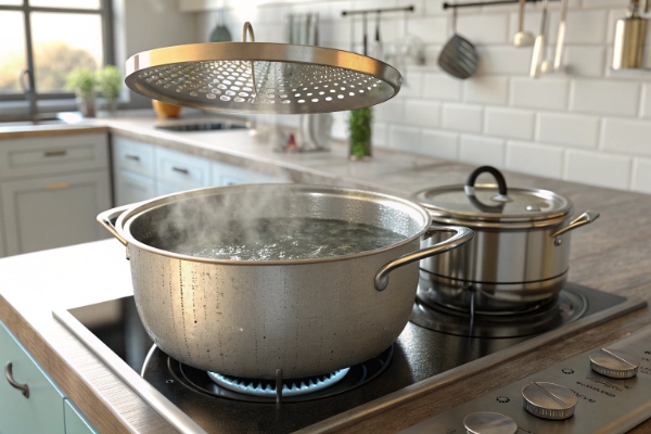 آماده کردن قابلمه و صافی