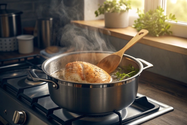 پخت سینه مرغ پاستا بدون خامه