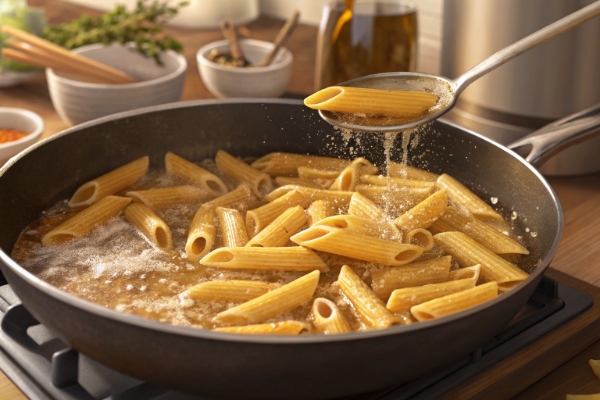 سرخ کردن پاستا برای چیپس