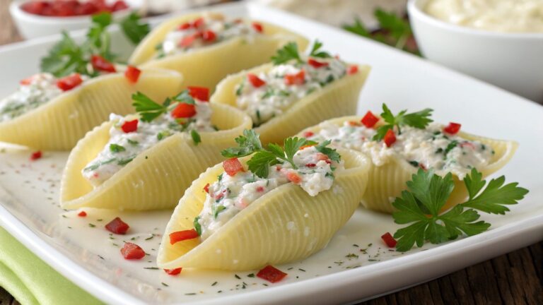 طرز تهیه پاستا صدفی شکم ‌پر بدون فر