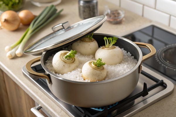 چرخاندن شلغم ها روی نمک