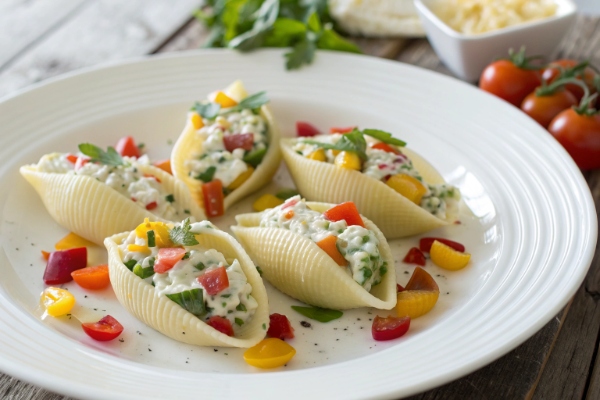 یه بشقاب پاستا صدفی شکم پر