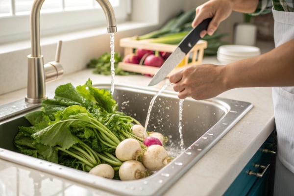 شستن شلغم‌ها