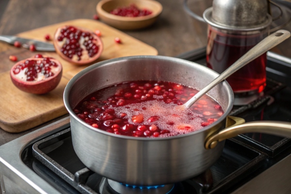 تهیه ژله انار برای تهیه تارت انار 