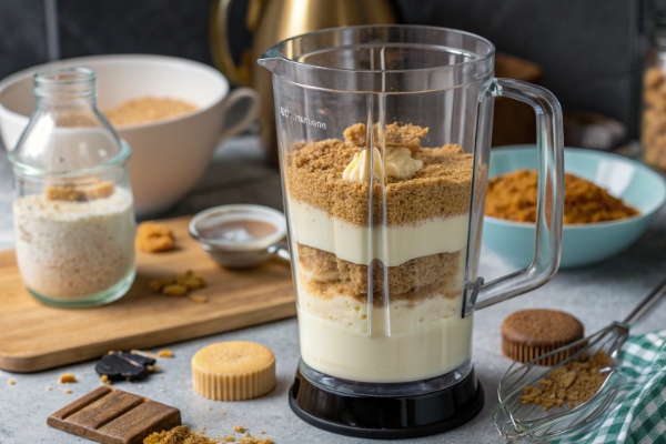 آمادهسازی لایه میانی کرمی دسر روکر انار