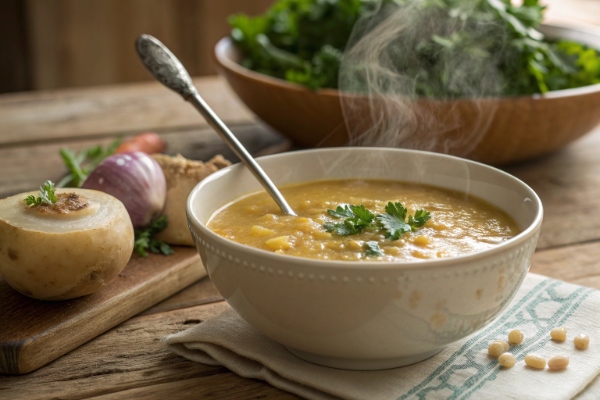 یک کاسه آش شلغم با بلغور گندم برای سرماخوردگی