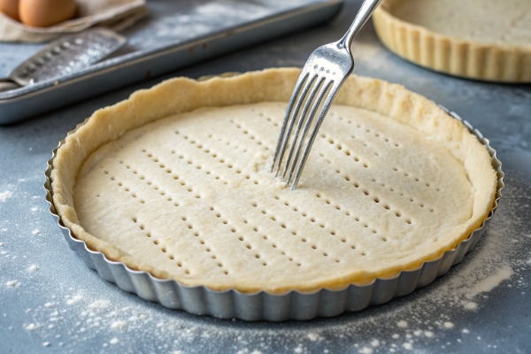 قالب زدن و پیش‌پخت خمیر تارت انار