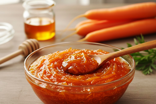 یک کاسه مربا هویج با عسل