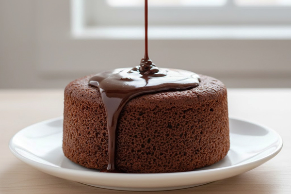 سس کیک خیس با پودر کاکائو