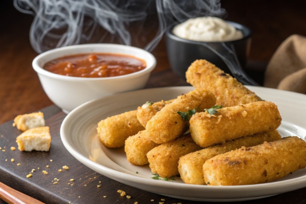 سرو و چیدمان نهایی موزارلا سوخاری