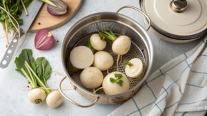 طرز پخت شلغم بخارپز