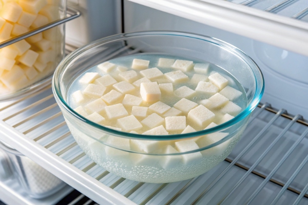 خیساندن شلغم و قرار دادن در یخچال برای تهیه مربا 