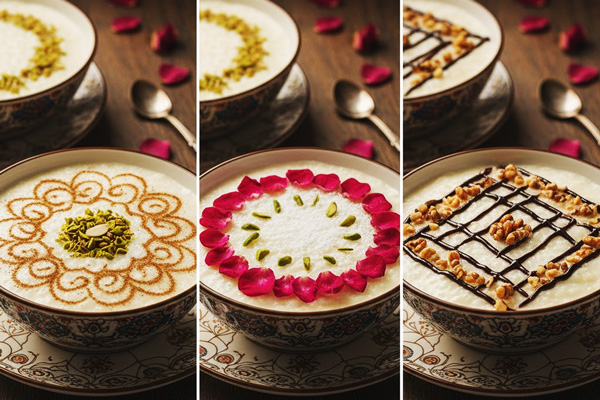 تزئین شیر برنج مجلسی