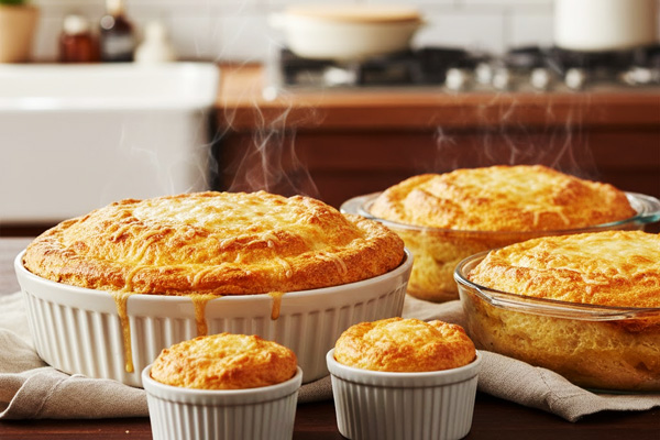 قالبهای مختلف برای تهیه سوفله مرغ