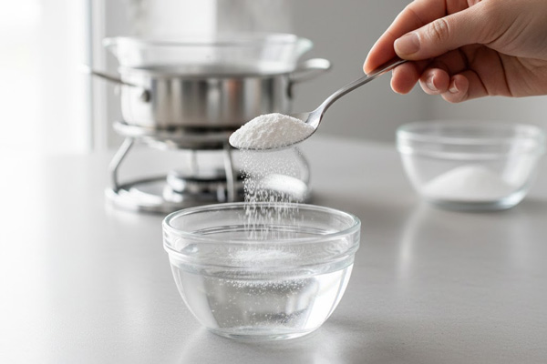 آماده کردن جوهر لیمو و پودر ژلاتین در تهیه باشلوق خانگی با نشاسته گل