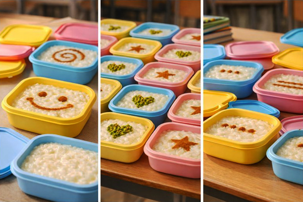 تزئین شیر برنج برای مدرسه