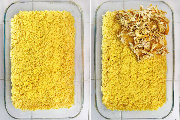 ریختن لایه های ته چین در پیرکس 