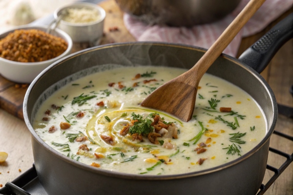  اضافه کردن ماست و سرو اشکنه