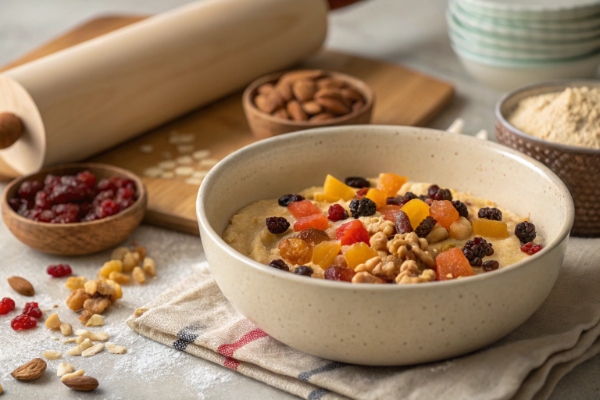 ترکیب مواد خشک برای تهیه کیک میوه ای 