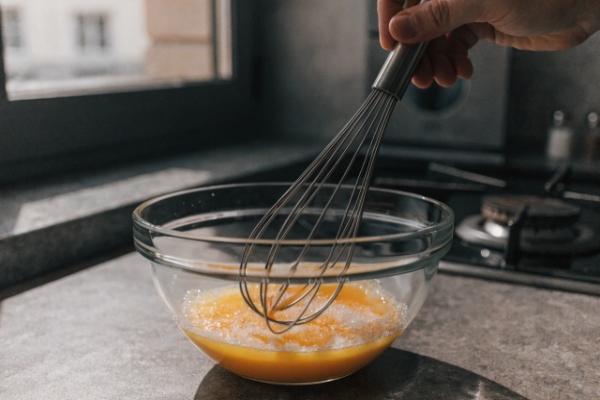  آماده‌سازی زرده و سفیده تخم‌مرغ برای تهیه اگ ناگ