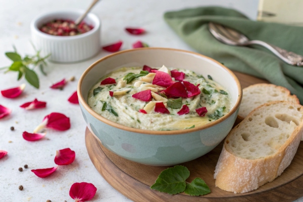 سرو و تزئین بورانی کنگر با گل