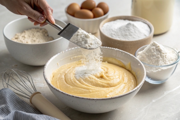  اضافه کردن مواد کیک میوه ای