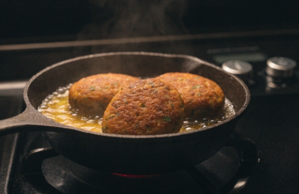 سرخ کردن کتلت گوشت با لپه