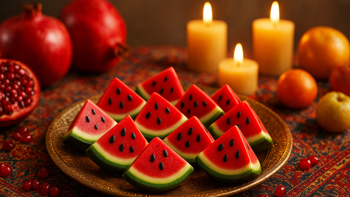 طرز تهیه شکلات هندوانه ای یلدایی