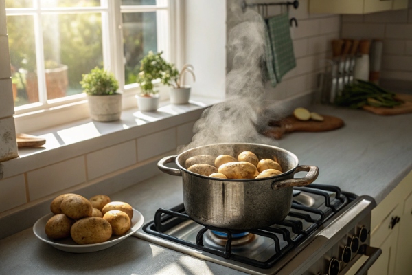 آب‌پز کردن اصولی سیب‌زمینی برای تهیه کتلت پفکی